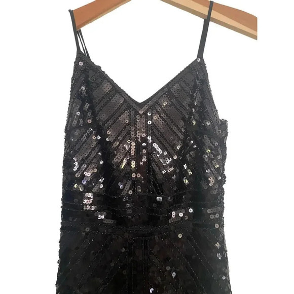 Lulus Women's Black V-Neck Sequin Maxi Dress Size XS - Picture 4 of 7